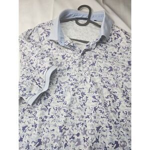 Greyson Polo Shirt Men's XL White Camouflage Wolf Golf Tennis Beach Stretch